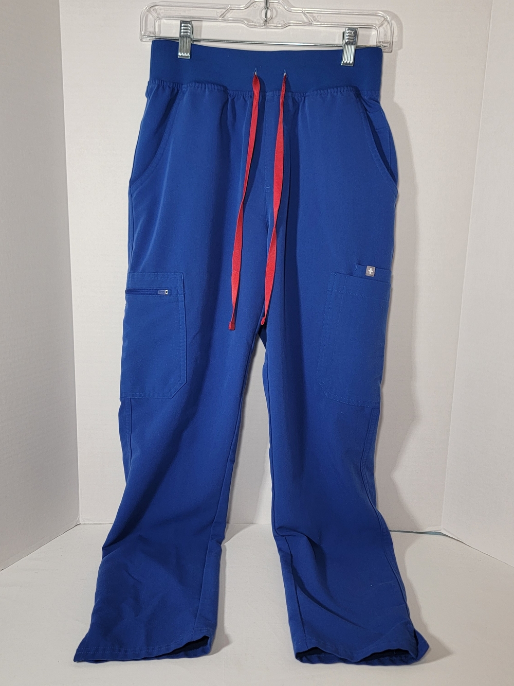Figs Women's Royal Blue Track Pants with Red Drawstrings